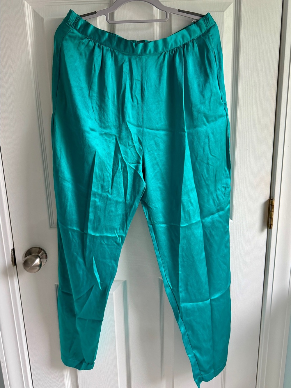 Vintage Teal Silk Pants